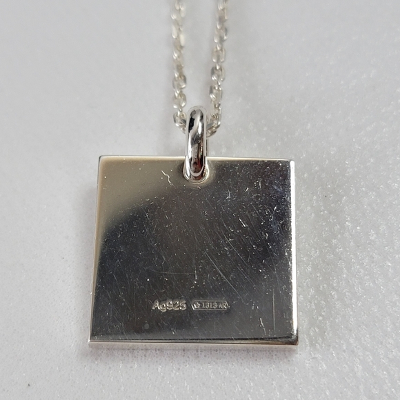 GUCCI Silver 925 Logo Plate Pendant Necklace - Picture 6 of 9
